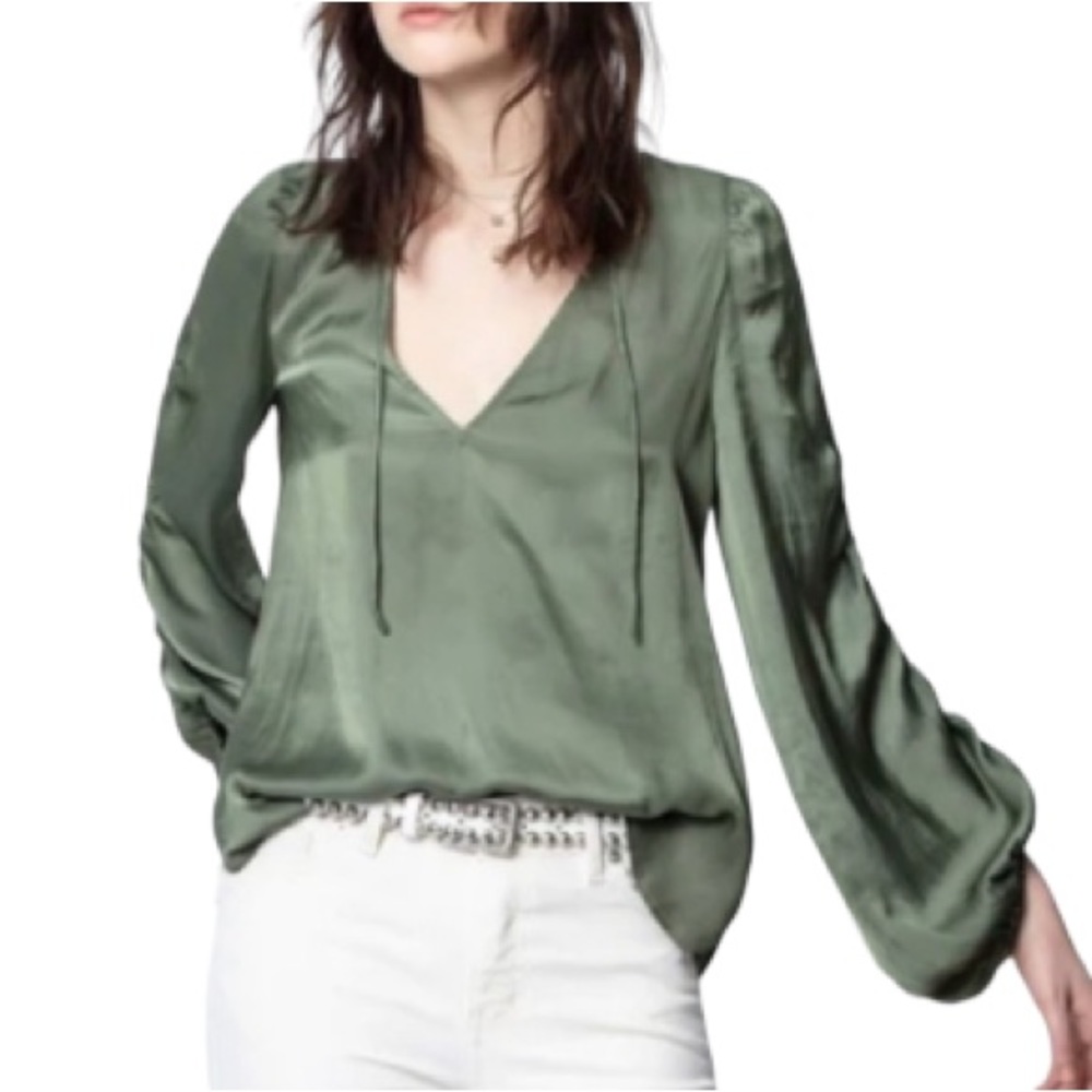 Zadig & Voltaire - Twenty Satin Top in Kaki